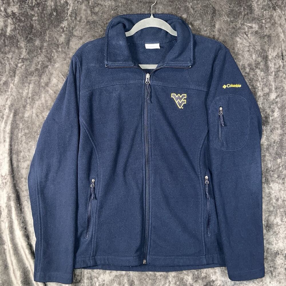 Columbia West Virginia Mountaineers WVU Fleece Jacket Blue Full Zip Women’s L